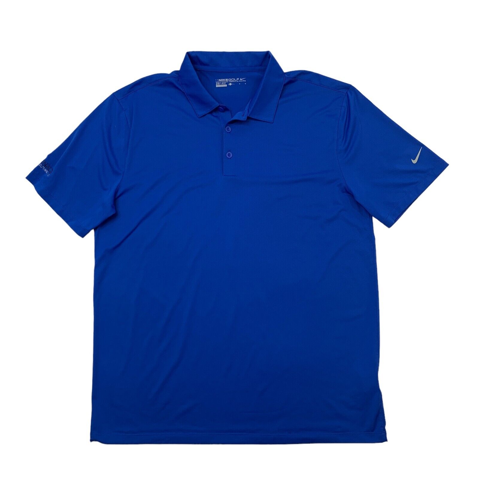 Nike Golf Shirt Mens L Large Harbor Blue Legacy Moisture Wick Performance Drifit